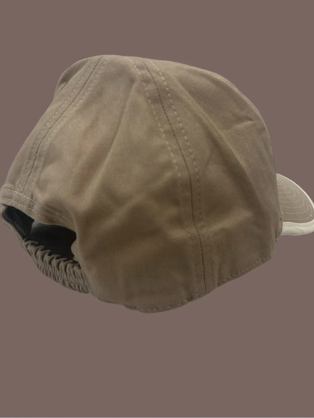 Miu Miu Brown Khaki Baseball Hat with White Trim